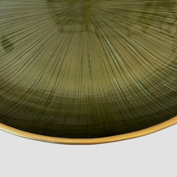 Gorgeous Green & Gold Turkish Glass Appetizer Dessert Plates 8in Set of 4 New - Picture 12 of 15